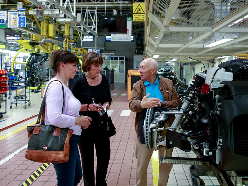 Lyn St. James and Joanna Villeneuve have visited the Maserati plant in Modena 