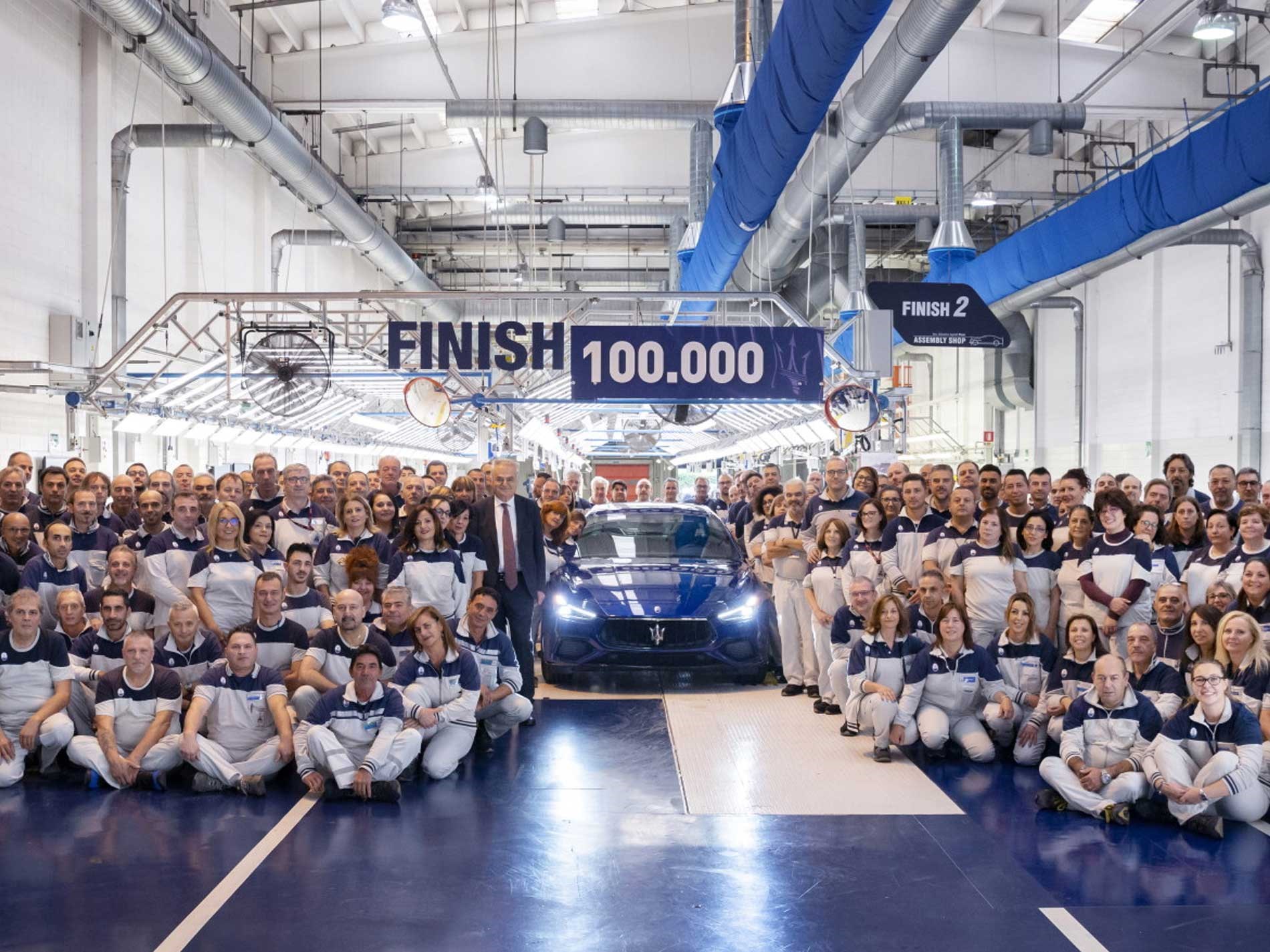 Maserati: Ghibli number 100,000 leaves the Avv. Giovanni Agnelli plant at Grugliasco