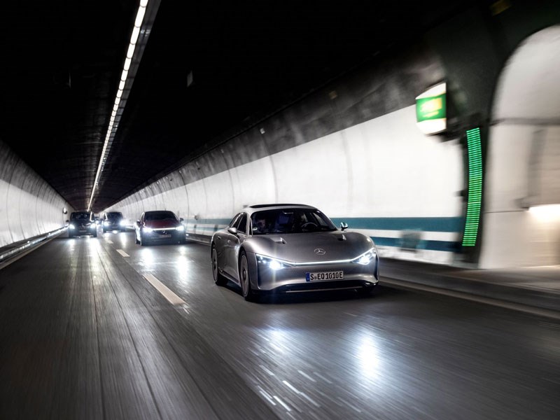 De Mercedes-Benz VISION EQXX demonstreert een ongeëvenaarde efficiency tijdens het rijden 1.000 km op één acculading